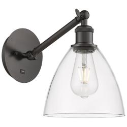 Ballston Bristol Glass 8" LED Sconce - Bronze Finish - Clear Shade