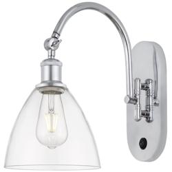 Ballston Bristol Glass 8" LED Sconce - Chrome Finish - Clear Shade