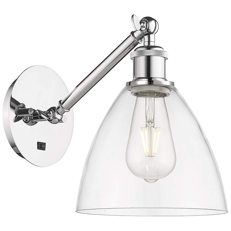 Image 1 Ballston Bristol Glass 8" LED Sconce - Chrome Finish - Clear Shade