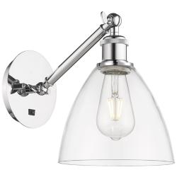 Ballston Bristol Glass 8" LED Sconce - Chrome Finish - Clear Shade