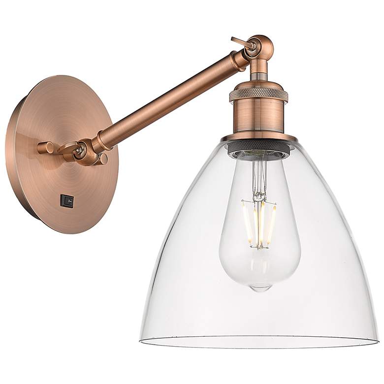 Image 1 Ballston Bristol Glass 8" LED Sconce - Copper Finish - Clear Shade