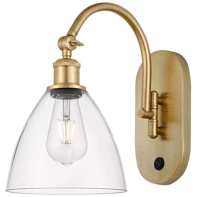 Image 1 Ballston Bristol Glass 8" LED Sconce - Gold Finish - Clear Shade