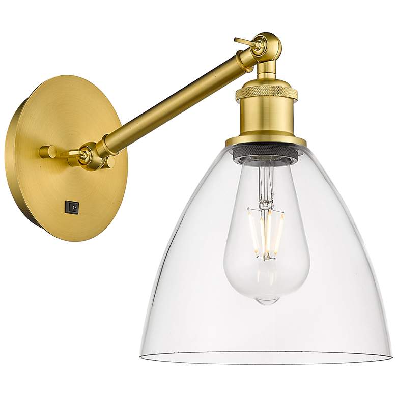 Image 1 Ballston Bristol Glass 8" LED Sconce - Gold Finish - Clear Shade