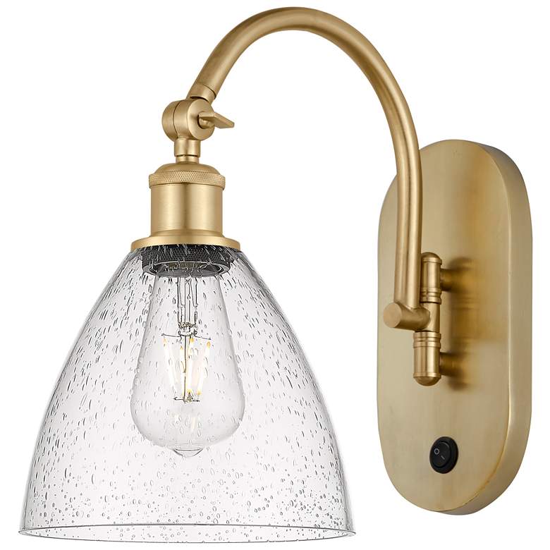 Image 1 Ballston Bristol Glass 8" LED Sconce - Gold Finish - Seedy Shade