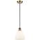 Ballston Bristol Glass 8" Mini Pendant - Antique Brass - Matte White S