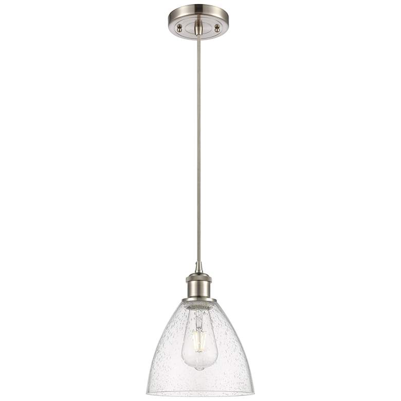 Image 1 Ballston Bristol Glass 8 inch Mini Pendant - Brushed Satin Nickel - Seedy 