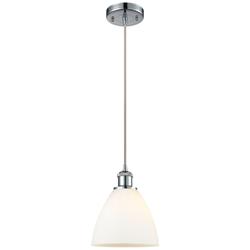 Ballston Bristol Glass 8" Mini Pendant - Polished Chrome - Matte White