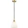 Ballston Bristol Glass 8" Mini Pendant - Satin Gold - Matte White Shad