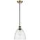 Ballston Bristol Glass 9" LED Mini Pendant - Antique Brass - Seedy Sha