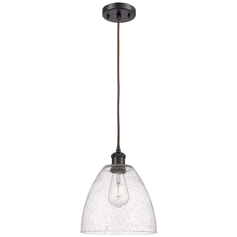 Image 1 Ballston Bristol Glass 9" LED Mini Pendant - Oil Rubbed Bronze - Seedy