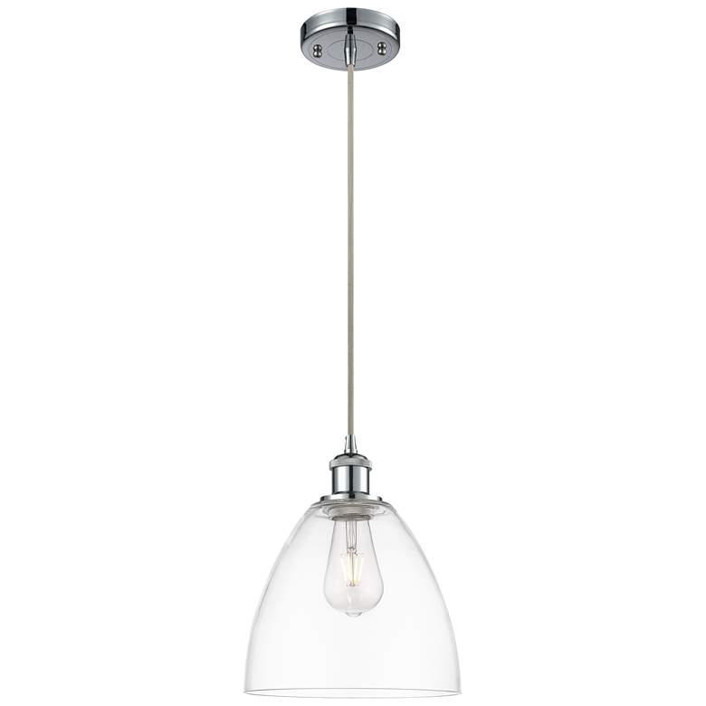 Image 1 Ballston Bristol Glass 9" LED Mini Pendant - Polished Chrome - Clear S