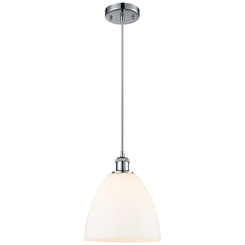 Image 1 Ballston Bristol Glass 9" LED Mini Pendant - Polished Chrome - Matte W