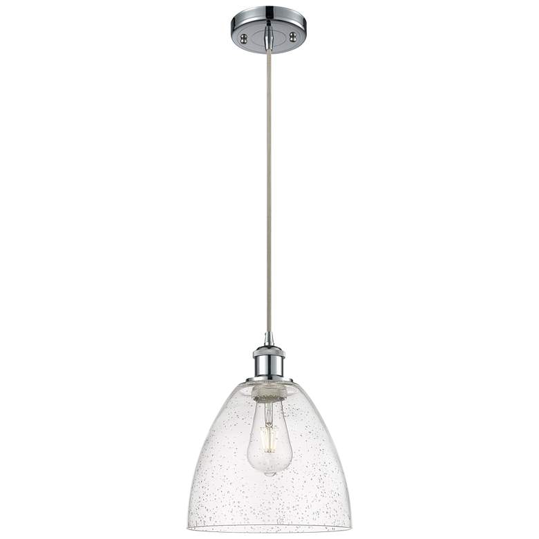 Image 1 Ballston Bristol Glass 9" LED Mini Pendant - Polished Chrome - Seedy S