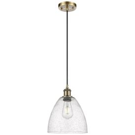 Ballston Bristol Glass 9" Mini Pendant - Antique Brass - Seedy Shade Ballston Bristol Glass 9" Mini Pendant - Antique Brass - Seedy Shade
