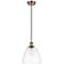Ballston Bristol Glass 9" Mini Pendant - Antique Copper - Clear Shade