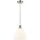 Ballston Bristol Glass 9" Mini Pendant - Brushed Satin Nickel - Matte