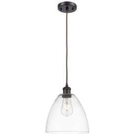 Ballston Bristol Glass 9" Mini Pendant - Oil Rubbed Bronze - Clear Sha Ballston Bristol Glass 9" Mini Pendant - Oil Rubbed Bronze - Clear Sha