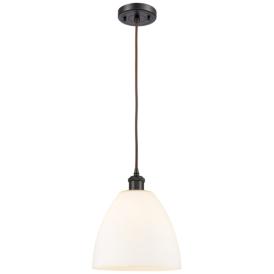Ballston Bristol Glass 9" Mini Pendant - Oil Rubbed Bronze - Matte Whi Ballston Bristol Glass 9" Mini Pendant - Oil Rubbed Bronze - Matte Whi