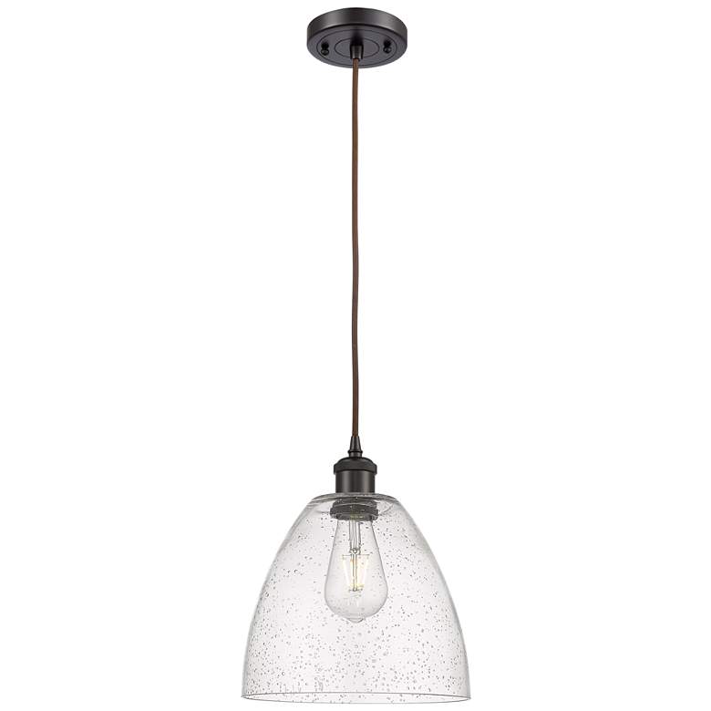 Image 1 Ballston Bristol Glass 9 inch Mini Pendant - Oil Rubbed Bronze - Seedy Sha