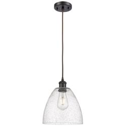 Ballston Bristol Glass 9" Mini Pendant - Oil Rubbed Bronze - Seedy Sha