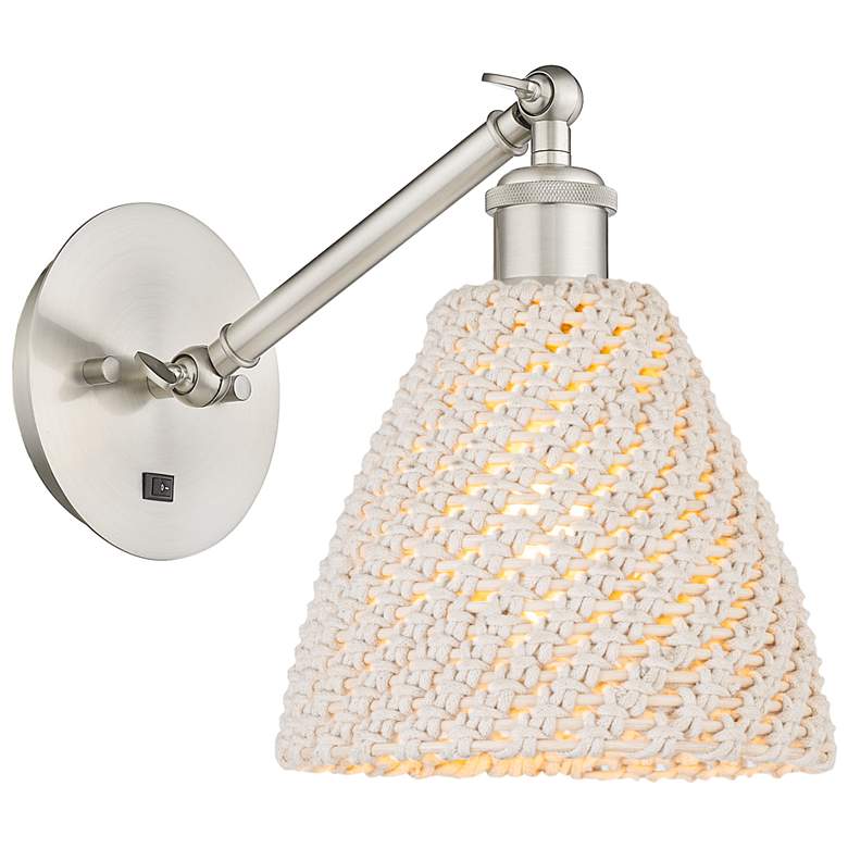 Image 1 Ballston Bristol Natural 10"H Brushed Satin Nickel Adjustable Sconce