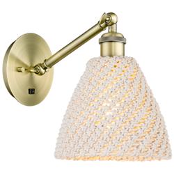 Ballston Bristol Natural 10" High Antique Brass Adjustable Sconce