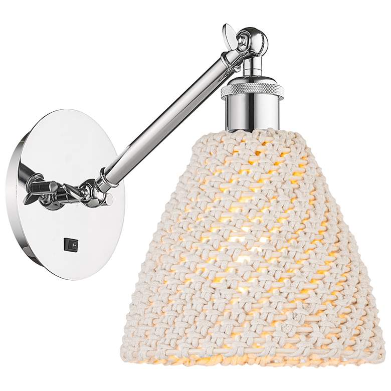 Image 1 Ballston Bristol Natural 10" High Polished Chrome Adjustable Sconce