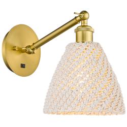 Ballston Bristol Natural 10" High Satin Gold Adjustable Sconce With