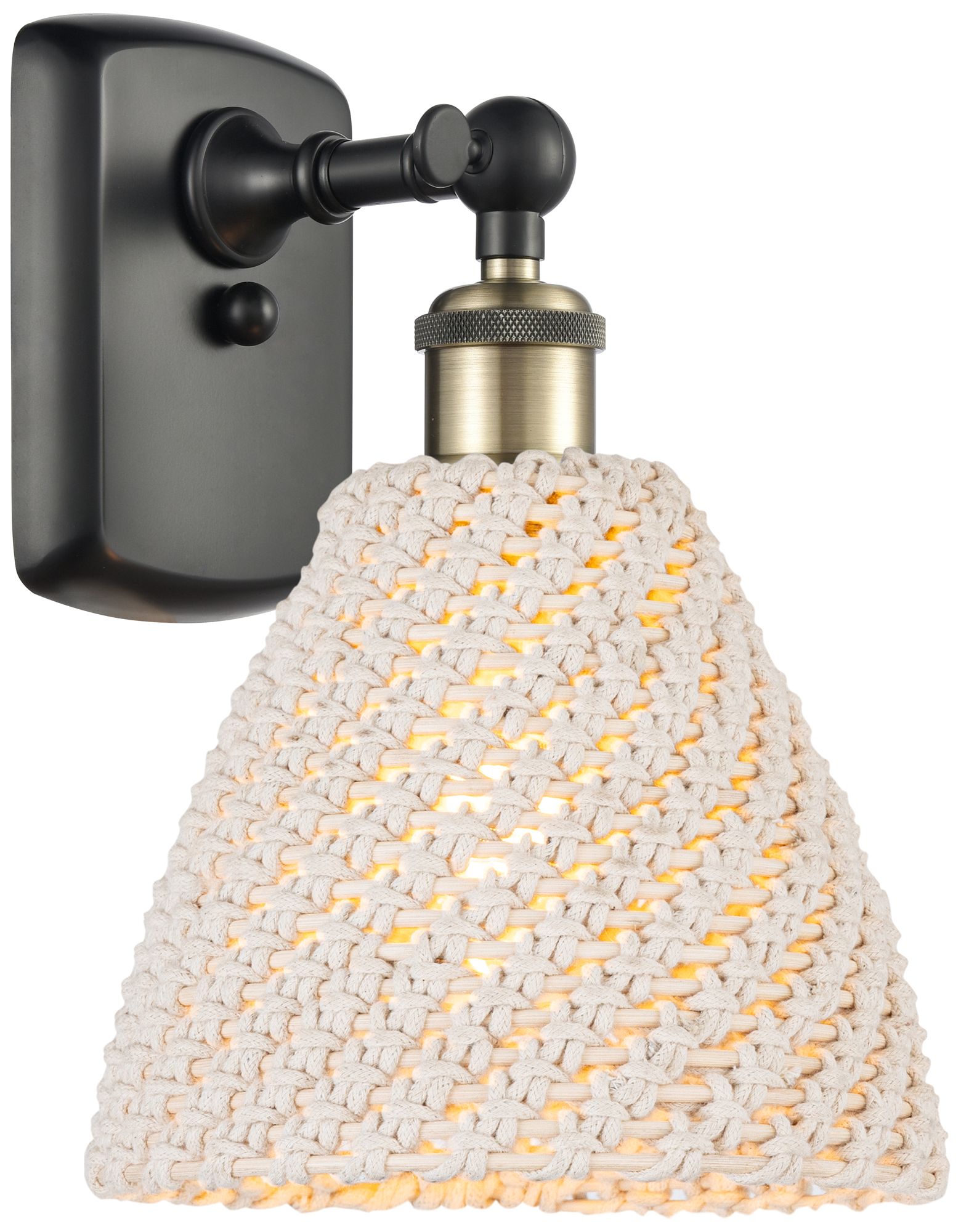 Ballston Bristol Natural 11" High Black Antique Brass Sconce With