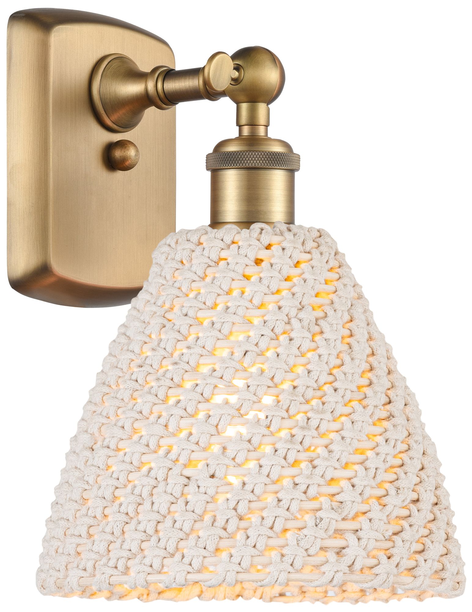 Ballston Bristol Natural 11" High Brushed Brass Sconce With