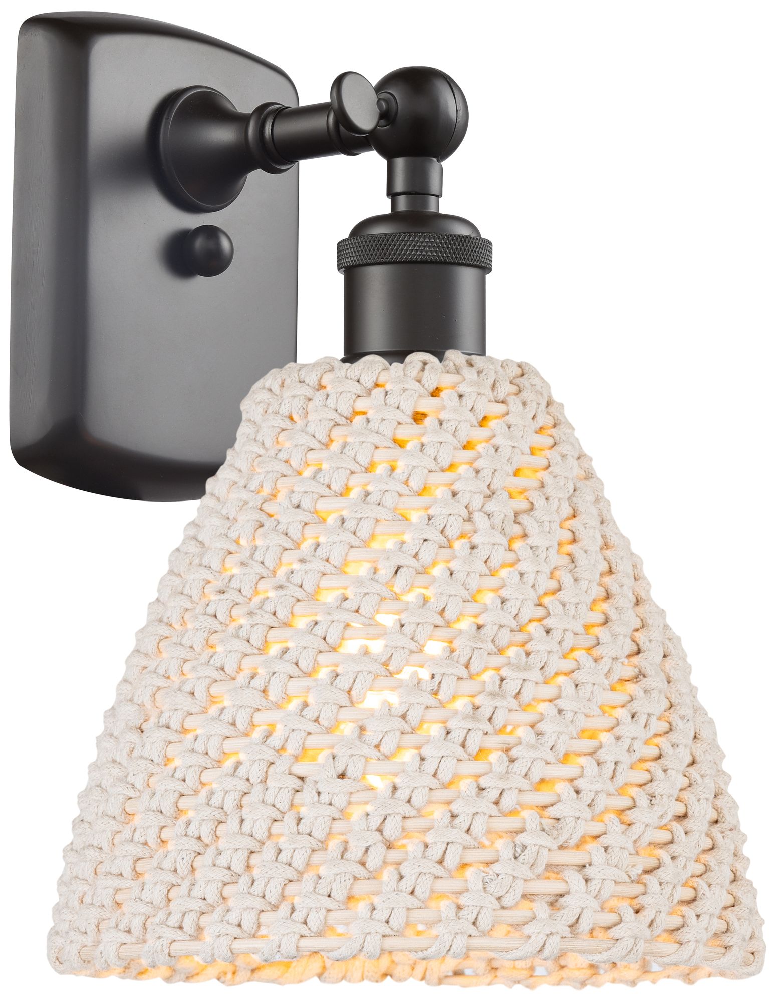 Ballston Bristol Natural 11" High Oil Rubbed Bronze Sconce With