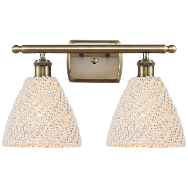 Image 1 Ballston Bristol Natural 18" Wide 2 Light Antique Brass Vanity Light