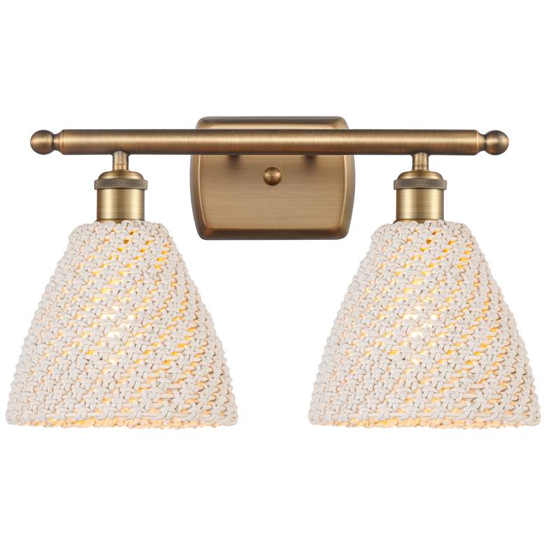 Image 1 Ballston Bristol Natural 18" Wide 2 Light Brushed Brass Vanity Light