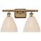 Ballston Bristol Natural 18" Wide 2 Light Brushed Brass Vanity Light