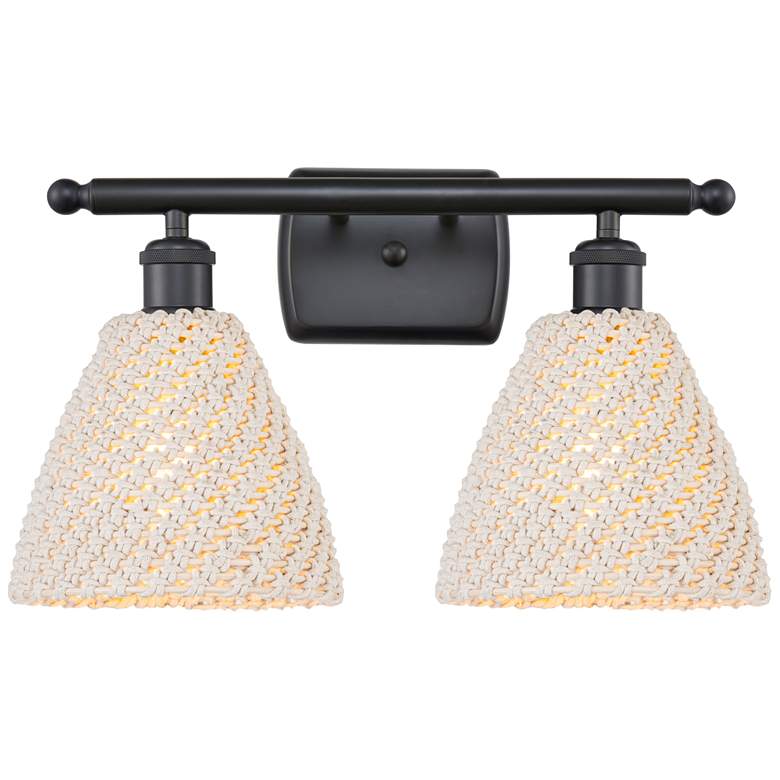Image 1 Ballston Bristol Natural 18" Wide 2 Light Matte Black Vanity Light