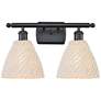 1_Ballston Bristol Natural 18" Wide 2 Light Matte Black Vanity Light