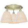 Ballston Bristol Natural 21" Wide 3 Light Antique Brass Flush Mount