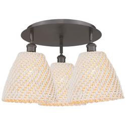 Ballston Bristol Natural 21" Wide 3-Lt Oil Rubbed Bronze Flush Mount