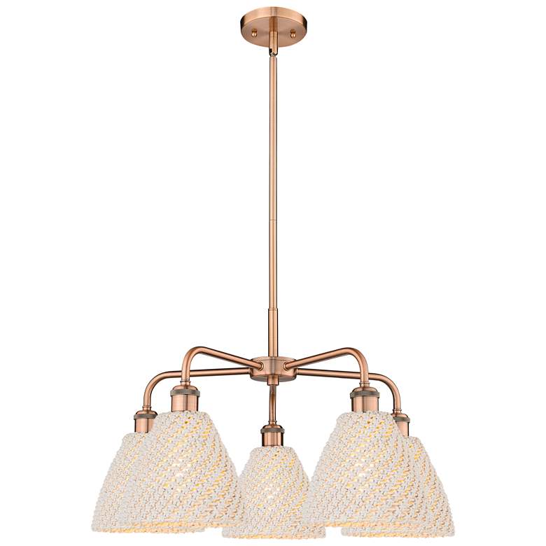 Image 1 Ballston Bristol Natural 26"W 5 Light Copper Stem Hung Chandelier