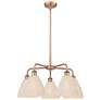 Ballston Bristol Natural 26"W 5 Light Copper Stem Hung Chandelier