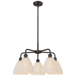Ballston Bristol Natural 26"W 5 Light Oiled Bronze Stem Chandelier