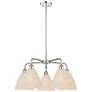 Ballston Bristol Natural 26"W 5 Light Polished Nickel Stem Chandelier