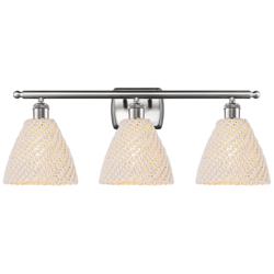 Ballston Bristol Natural 28"W 3 Light Brushed Satin Nickel Bath Light