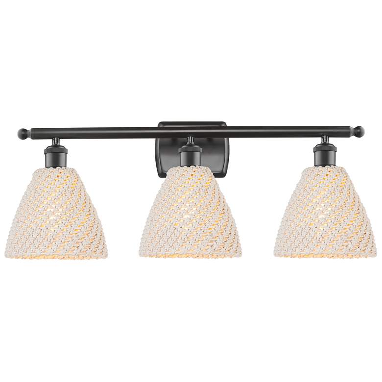 Image 1 Ballston Bristol Natural 28"W 3 Light Oil Rubbed Bronze Vanity Light