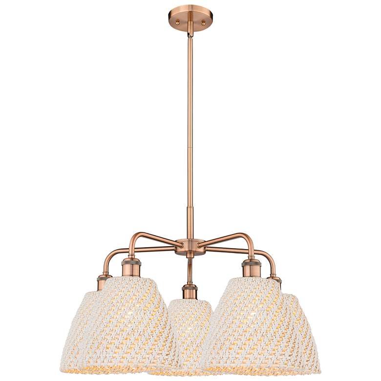 Image 1 Ballston Bristol Natural 28"W 5 Light Copper Stem Hung Chandelier