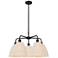Ballston Bristol Natural 28"W 5 Light Matte Black Stem Hung Chandelier