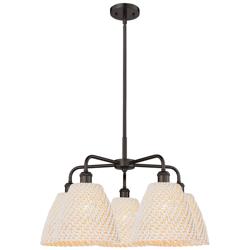 Ballston Bristol Natural 28"W 5 Light Oiled Bronze Stem Chandelier