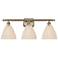 Ballston Bristol Natural 28" Wide 3 Light Antique Brass Vanity Light