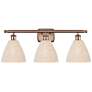 1_Ballston Bristol Natural 28" Wide 3 Light Antique Copper Vanity Light