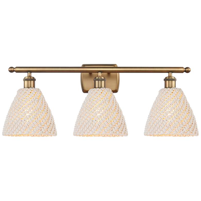Image 1 Ballston Bristol Natural 28" Wide 3 Light Brushed Brass Vanity Light